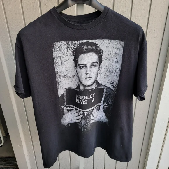 Elvis A. Presley Unisex T-Shirt Army Mug Shot Graphics ~flaw~ Loungewear - Picture 6 of 9